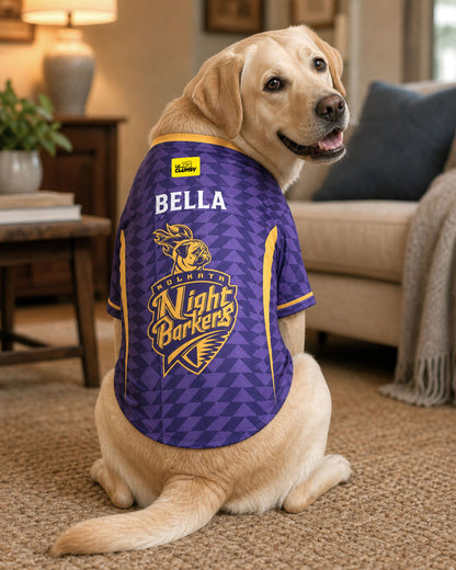 Kolkata Night Barkers – Customised IPL Cricket Dog Jersey | Personalised Pet Name