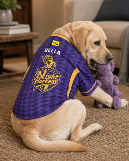 Kolkata Night Barkers – Customised IPL Cricket Dog Jersey | Personalised Pet Name