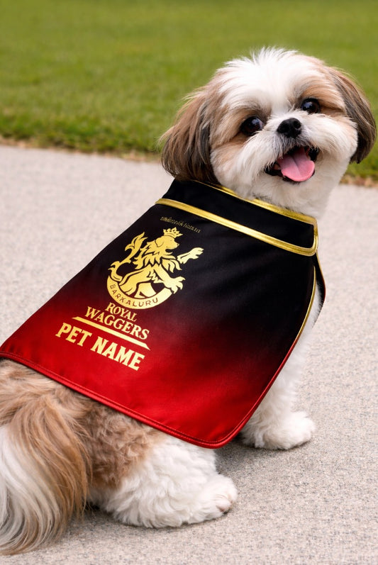 Customisable Cape Cloak for Dogs | IPL Cricket RCB Cape Cloak